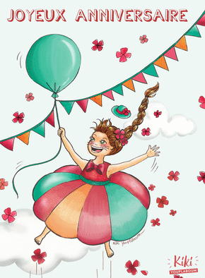 Carte anniversaire Joyeux anniversaire jupe parachute